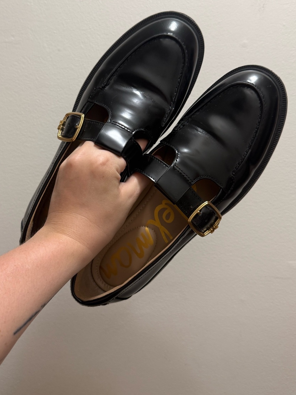SAM EDELMAN Elaina T-Strap Flat Loafers